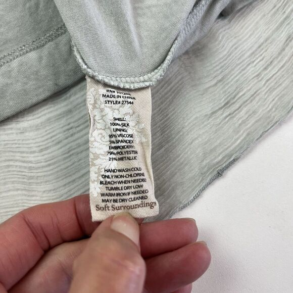 Soft Surroundings Sopfia Silk Embroidered Tunic L Festival Fairy Grunge Whimsy - Picture 9 of 9